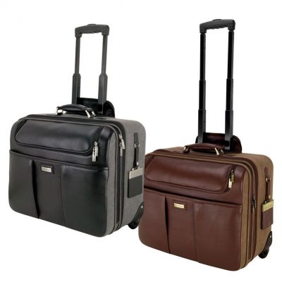 Palermo Brown Napa Leather/Canvas Trolley Case-1