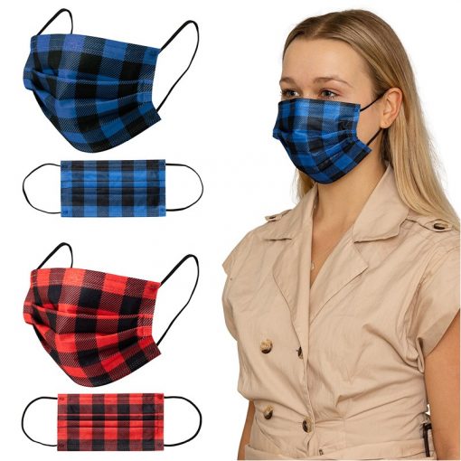Shield V Box of 50pcs Plaid Disposable Face Masks-1