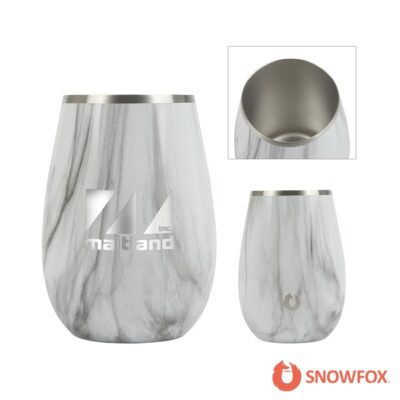 Snowfox 8 oz. Vacuum Insulated Marble Finish Sauvignon Blanc Wine Glass-1